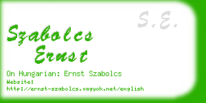 szabolcs ernst business card